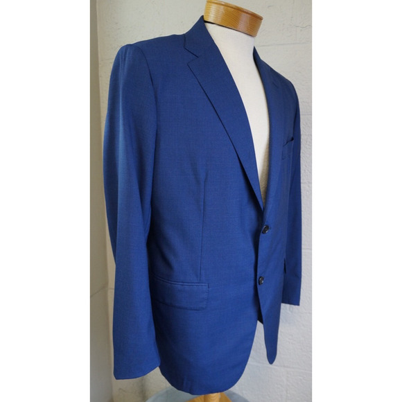 BELVEST Italy Suit Men's 46R 40x30 Striped Flannel Super 120's Wool Dual Vents - Picture 6 of 15